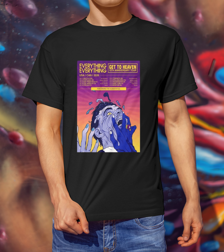 Everything Everything Get To Heaven 10th Anniversary Tour 2026 USA Canada Dates T-Shirt