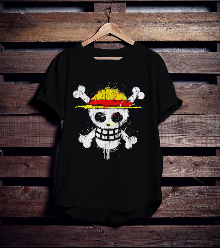 Jolly Roger Straw Hat Pirate Skull Monkey D. Luffy One Piece T-Shirt