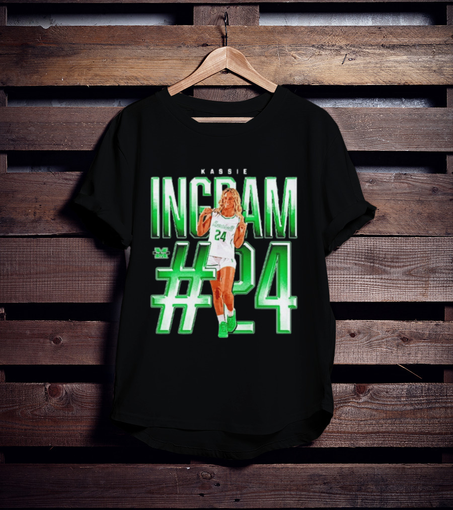Kassie Ingram Marshall #24 Thundering Herd Team T-Shirt