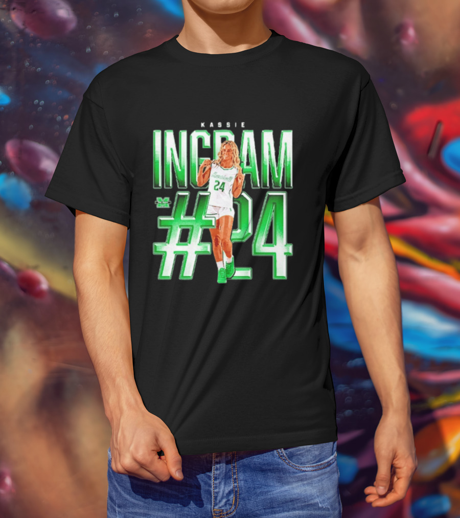 Kassie Ingram Marshall #24 Thundering Herd Team T-Shirt