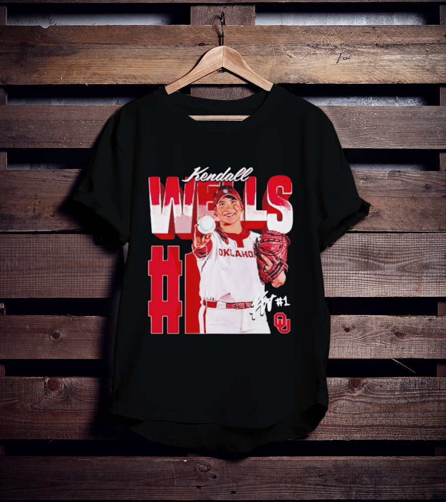 Kendall Wells Oklahoma Sooners Softball Player #1 T-Shirt