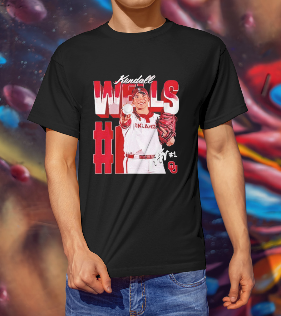 Kendall Wells Oklahoma Sooners Softball Player #1 T-Shirt