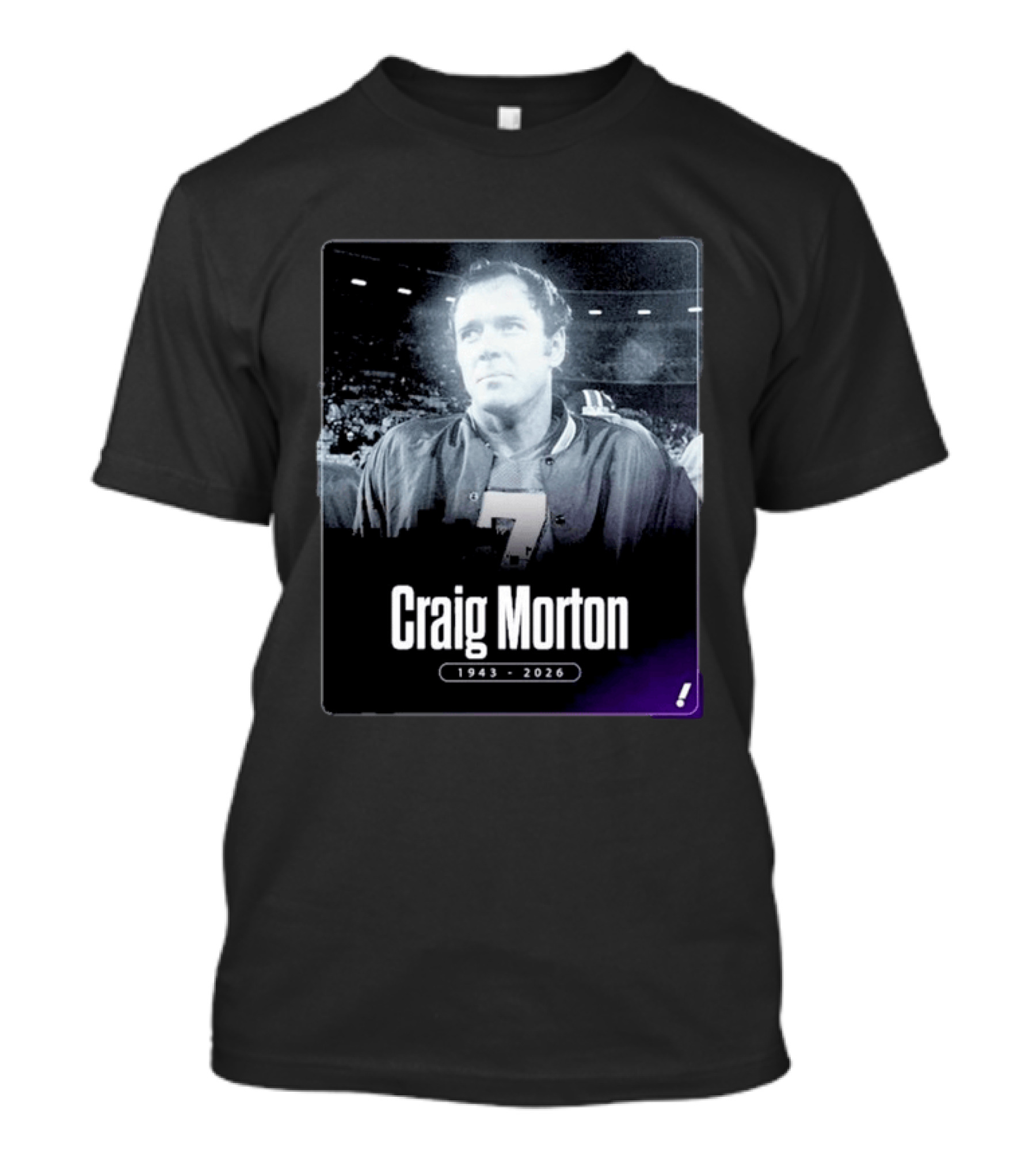 Craig Morton 1943 2026 Denver Broncos Number 7 T-Shirt