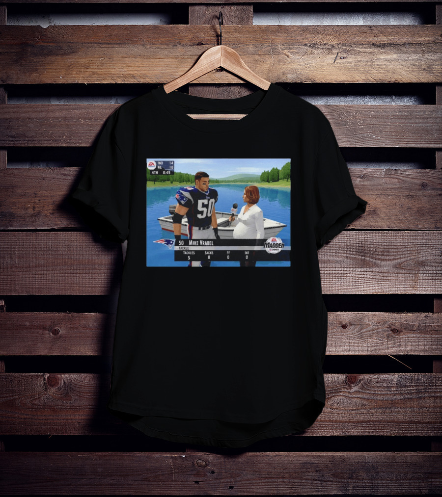 EA Madden 2002 Mike Vrabel Interview Football Patriots Video Game Scene T-Shirt