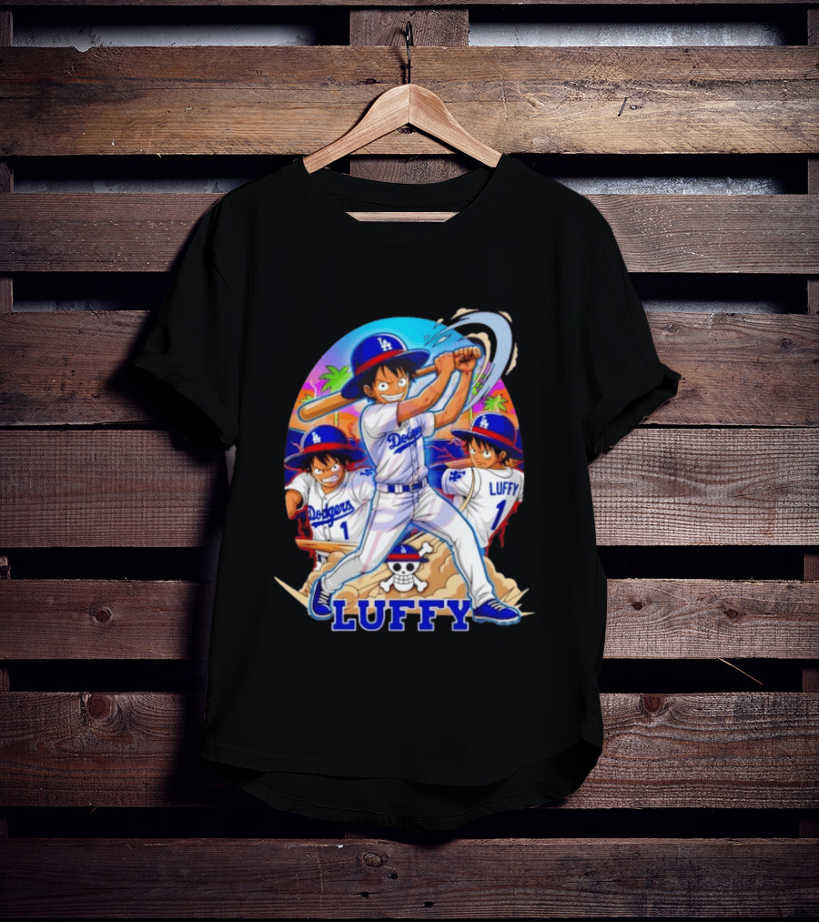 Monkey D. Luffy Dodgers Baseball 2026 Anime T-Shirt
