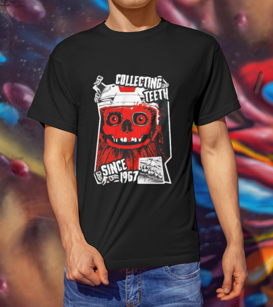 Philadelphia Flyers Gritty Collecting Teeth Since 1967 Monster Face Helmet T-Shirt