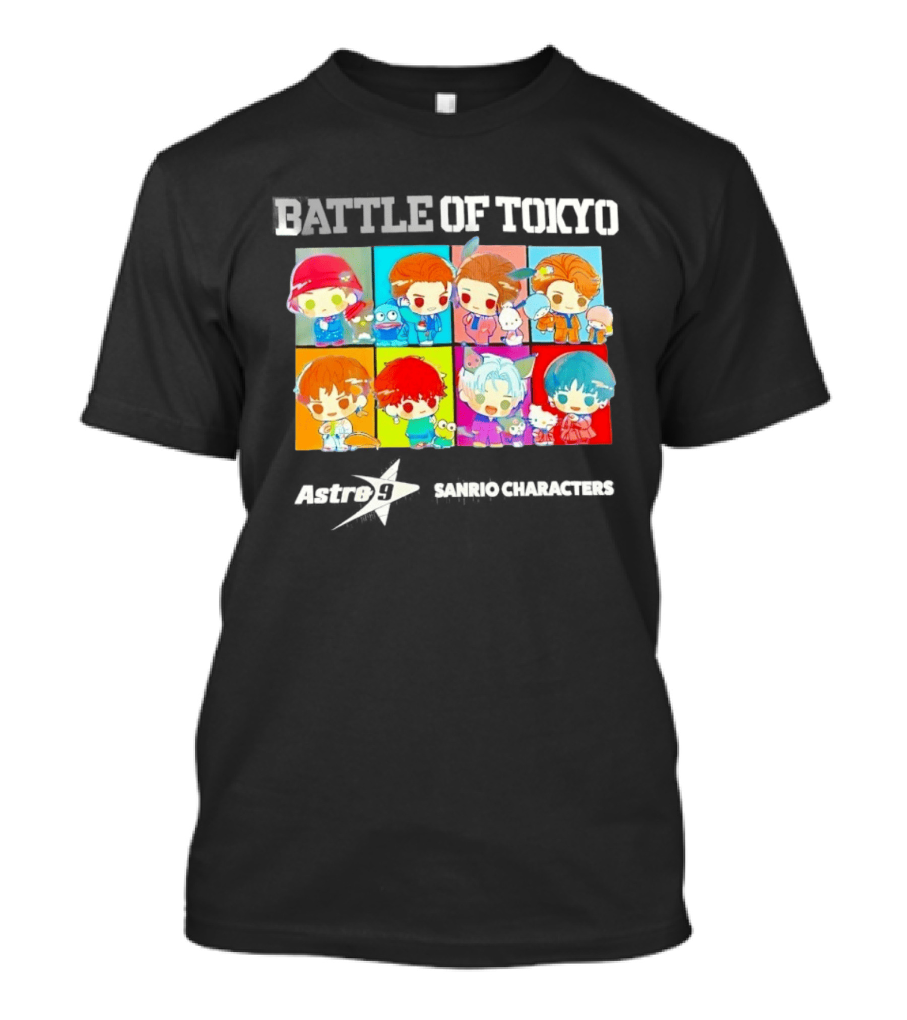 Battle Of Tokyo Astro 9 Sanrio Characters Cute Colorful Anime Collaboration T-Shirt