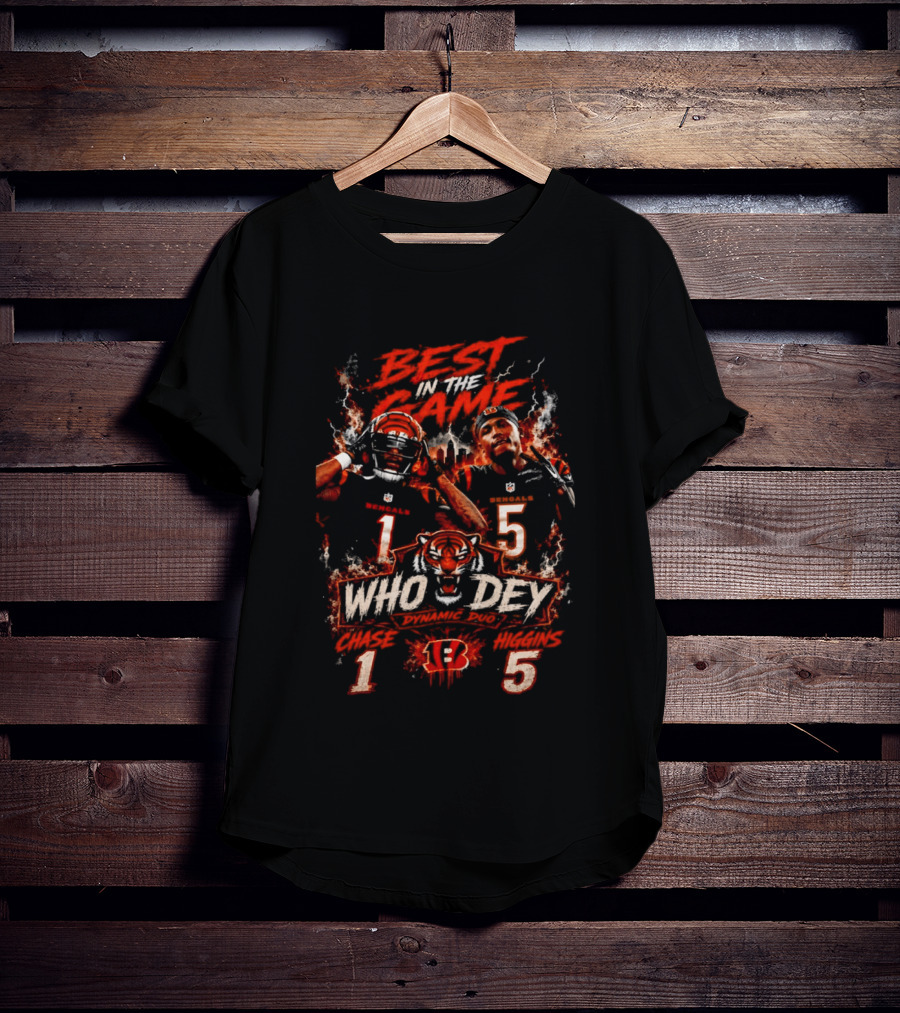 Best In The Game Who Dey 1 5 Cincinnati Bengals Tiger T-Shirt