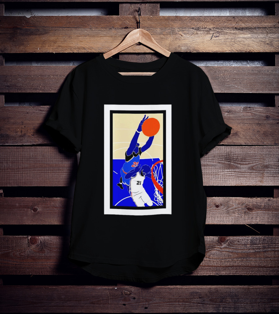 Mitchell Robinson Slam Dunk Over Joel Embiid New York Knicks T-Shirt