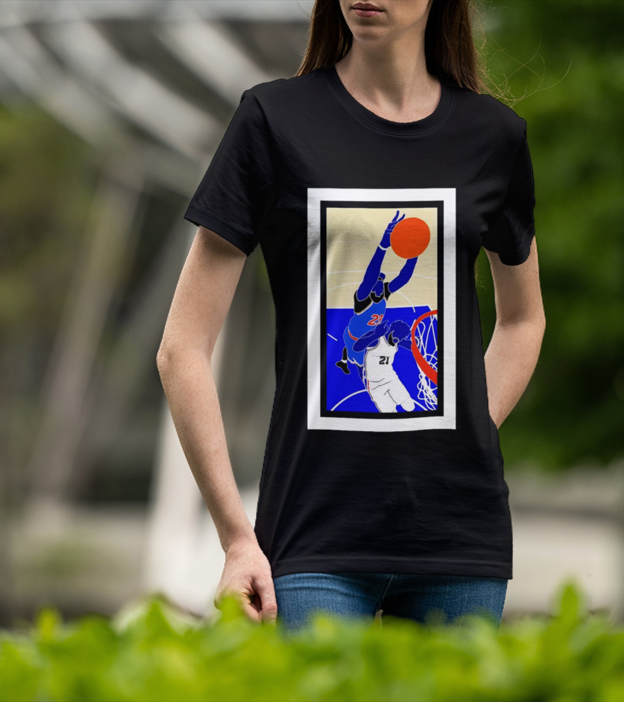 Mitchell Robinson Slam Dunk Over Joel Embiid New York Knicks T-Shirt
