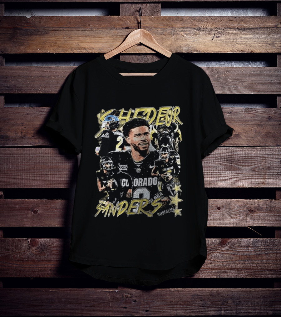 Shedeur Sanders Colorado Buffaloes Football XXL Player Collage T-Shirt
