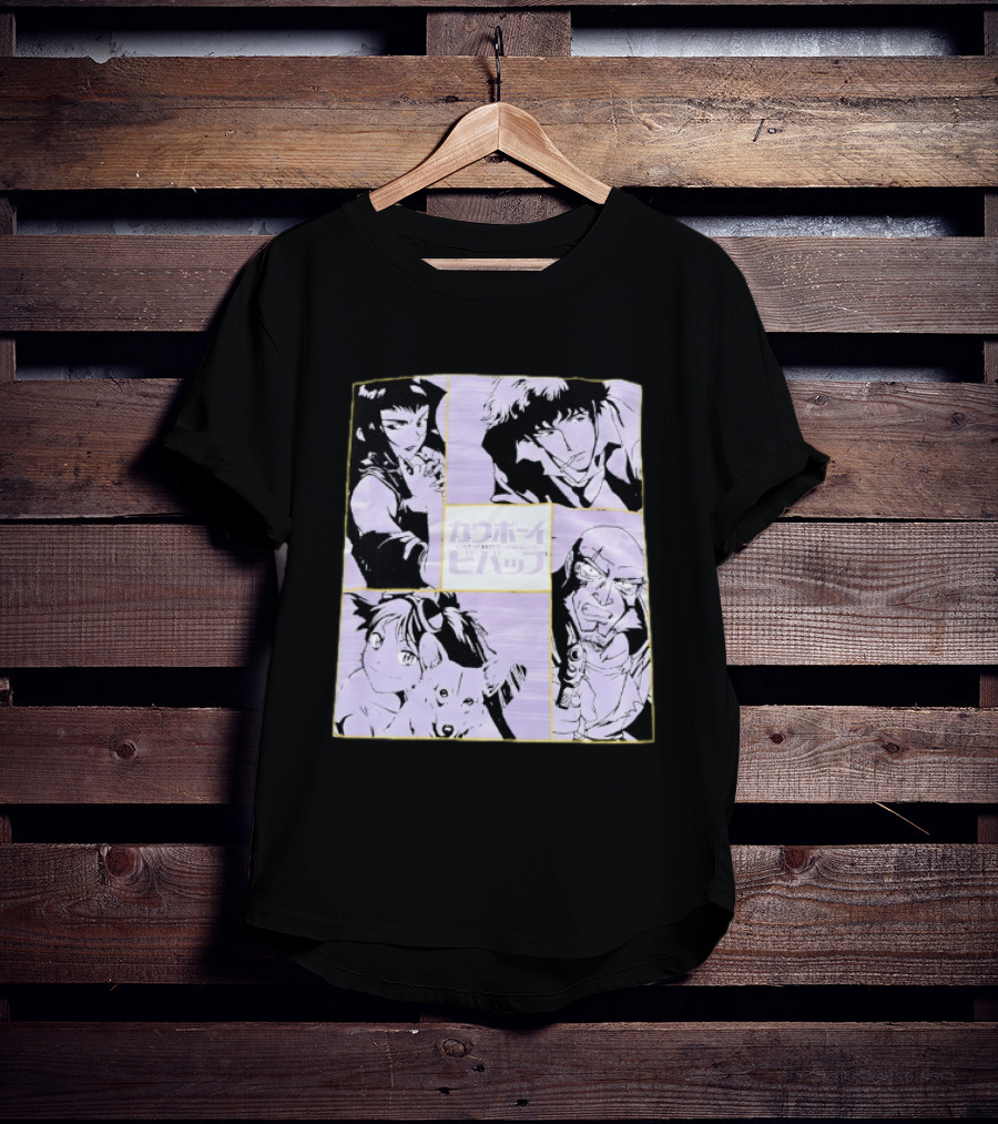 Cowboy Bebop Anime Characters Collage Faye Spike Ein Jet T-Shirt