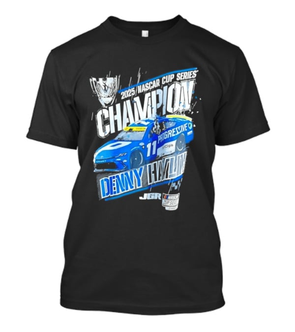 Denny Hamlin 2025 NASCAR Cup Series Champion Progressive Car 11 Joe Gibbs Racing T-Shirt