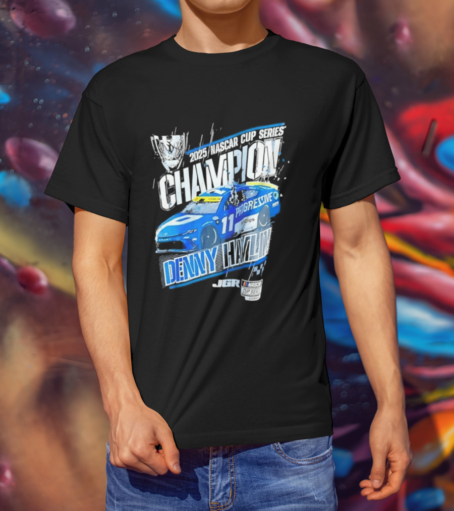 Denny Hamlin 2025 NASCAR Cup Series Champion Progressive Car 11 Joe Gibbs Racing T-Shirt