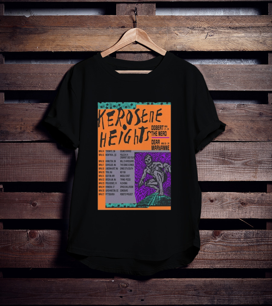 Kerosene Heights Tour 2026 Ogbert The Nerd Dear Maryanne Concert Dates And Locations T-Shirt
