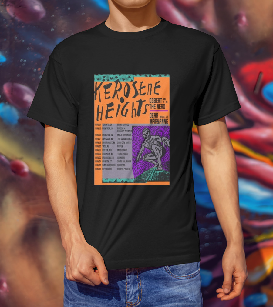 Kerosene Heights Tour 2026 Ogbert The Nerd Dear Maryanne Concert Dates And Locations T-Shirt