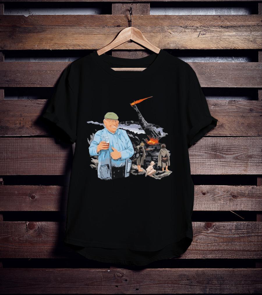 Fred Dibnah Thumbs Up At Mount Doom By Jim'll Paint It T-Shirt