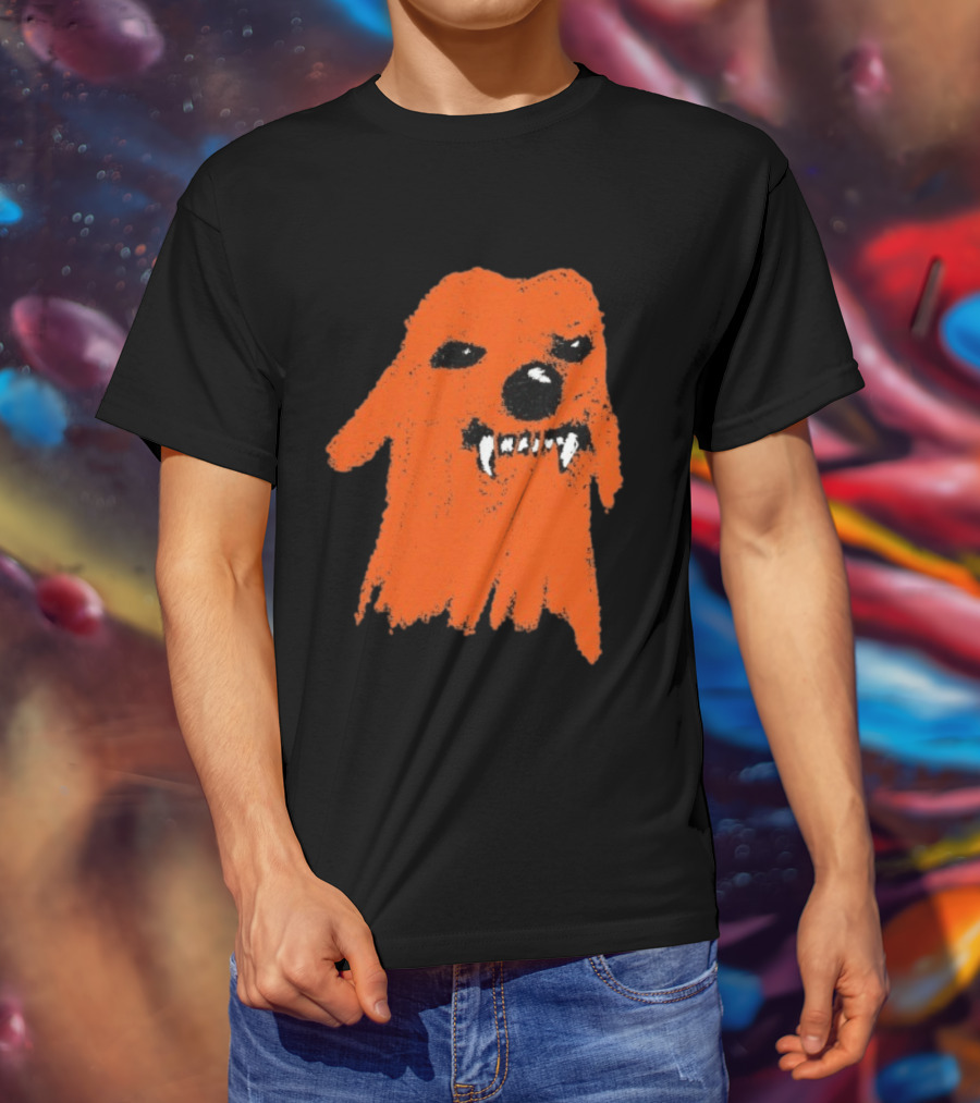 Small Grumpy Orange Dog With Fangs T-Shirt