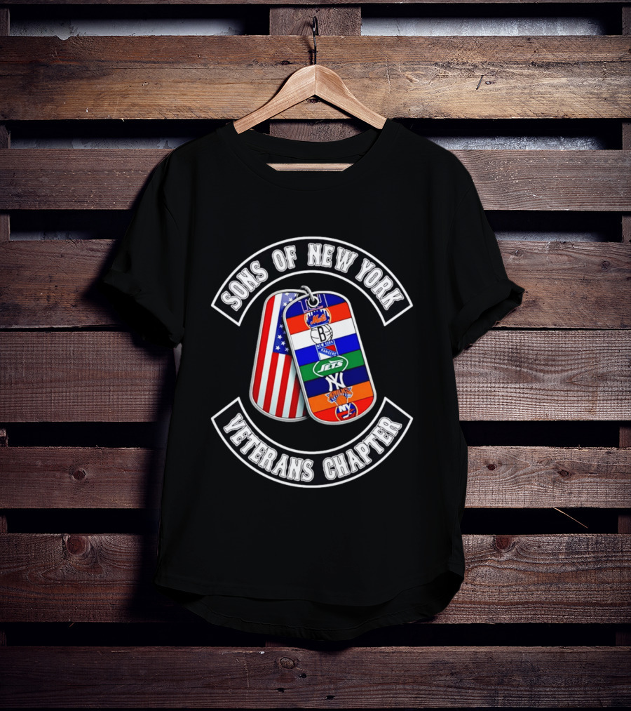 Sons Of New York Mets Brooklyn Yankees Jets Knicks Rangers Islanders Veterans Chapter T-Shirt