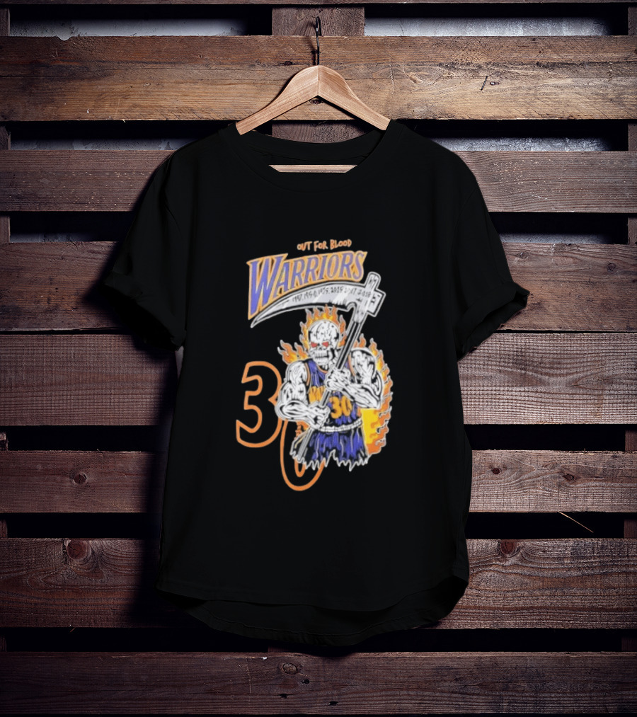Stephen Curry 30 Golden State Warriors Out For Blood Warren Lotas Iconic Skull T-Shirt