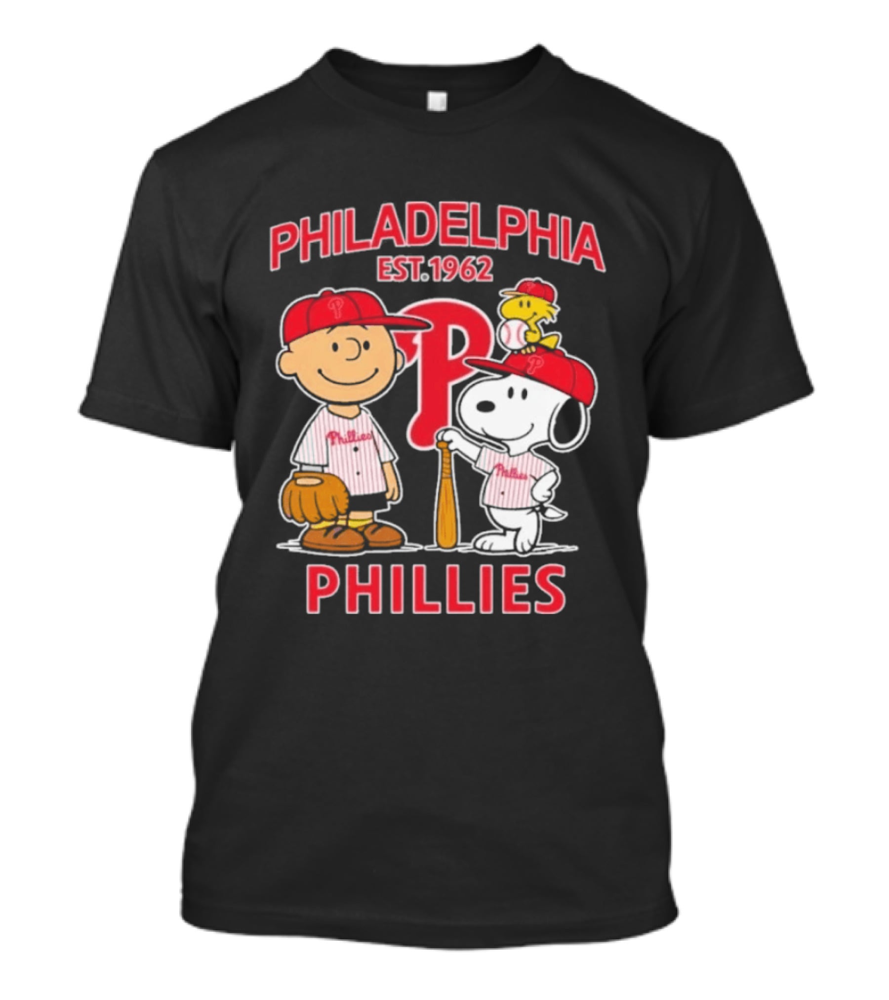 Philadelphia Phillies Est 1962 Snoopy Woodstock Baseball Peanuts T-Shirt