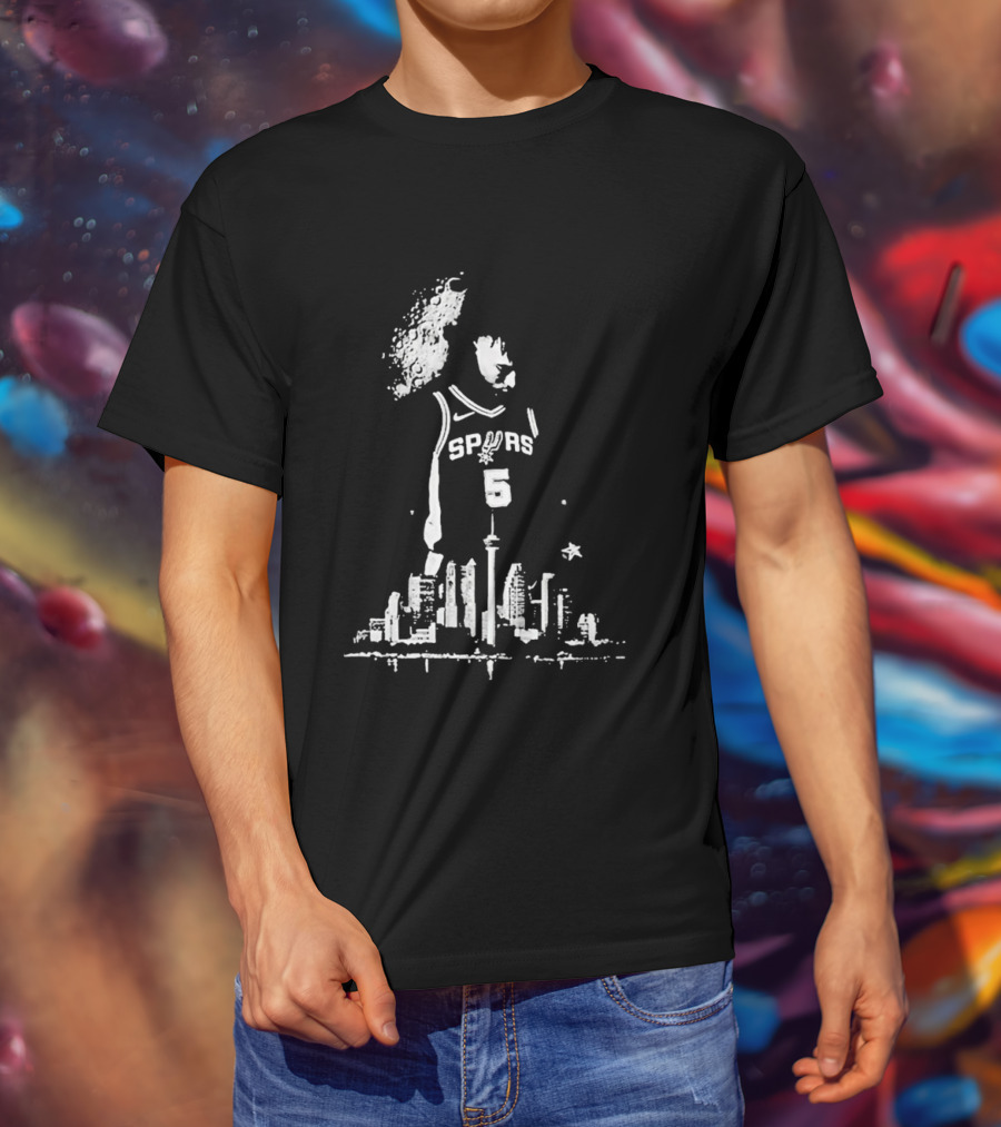 Stephon Castle Spurs Jersey San Antonio Skyline Basketball T-Shirt