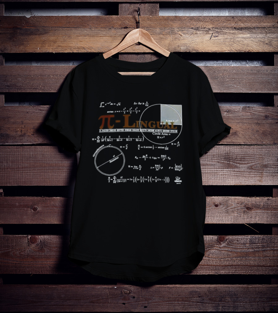 Pi Lingual Math Geek Physics Nerd Equations And Formulas T-Shirt