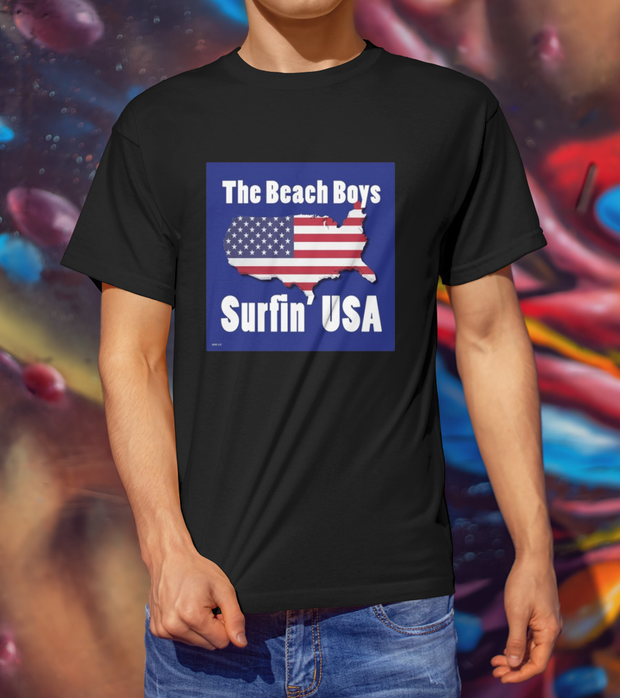 The Beach Boys Surfin' USA American Flag Map T-Shirt