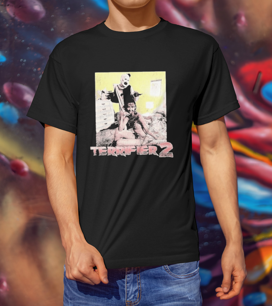 Terrifier 2 Art The Clown Scene Horror Movie T-Shirt