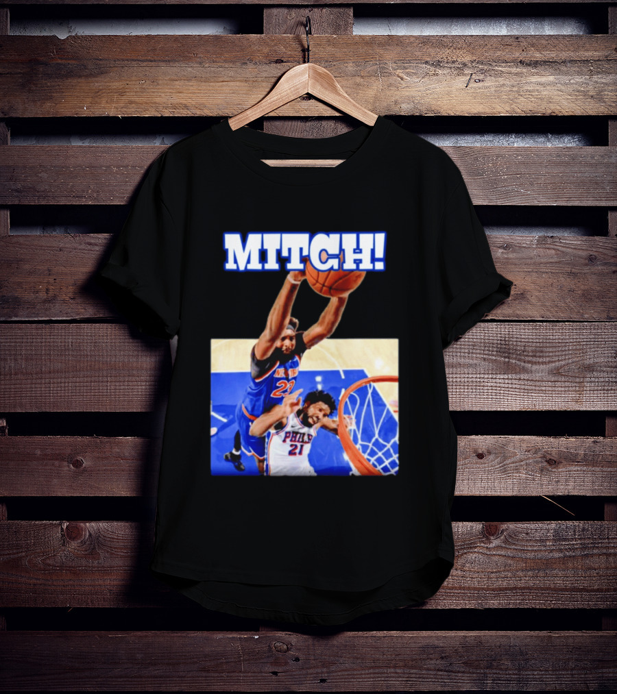 MITCH Dunk Over NBA Rival Philadelphia Joel Embiid Mitchell Robinson Knicks Game 4 T-Shirt