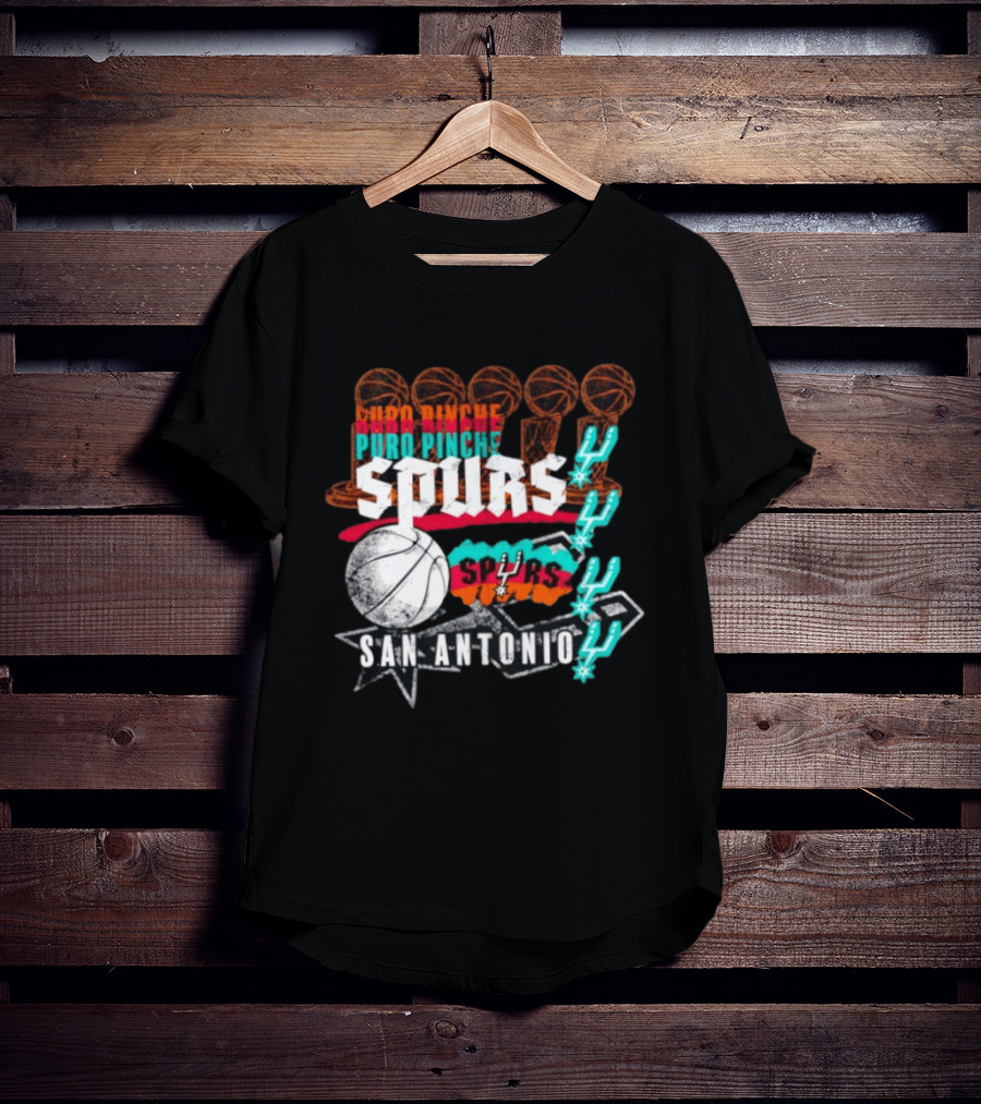 San Antonio Spurs Puro Pinche Basketball Trophy Icons And 90s T-Shirt