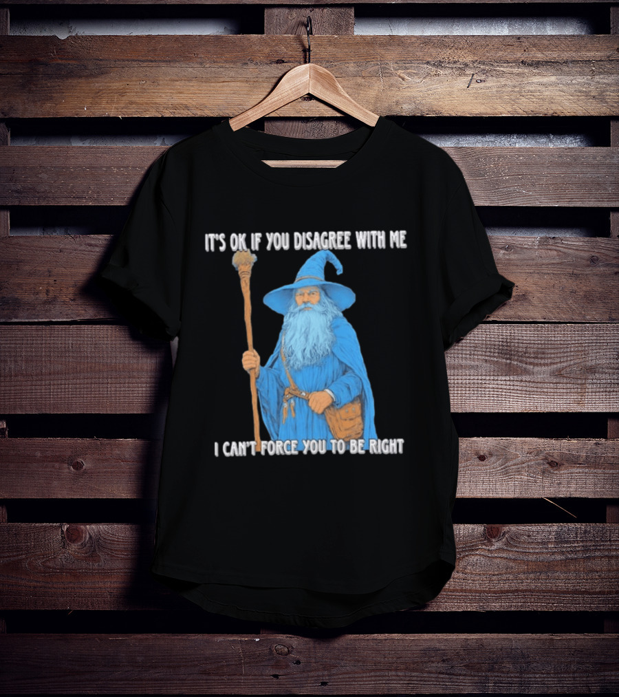 Wizard It's Ok If You Disagree With Me I Can't Force You To Be Right T-Shirt