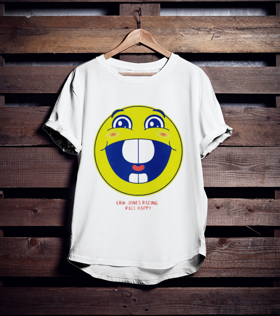 Erik Jones Racing Race Happy Yellow Smiley Face T-Shirt