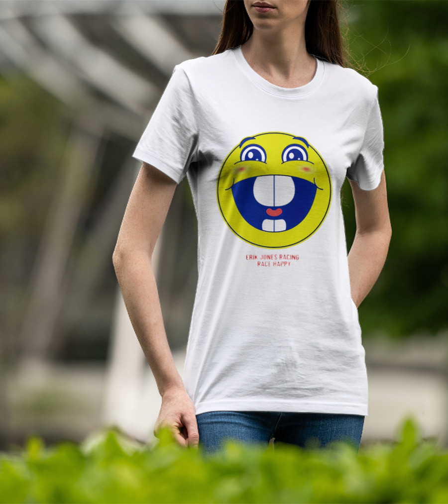 Erik Jones Racing Race Happy Yellow Smiley Face T-Shirt