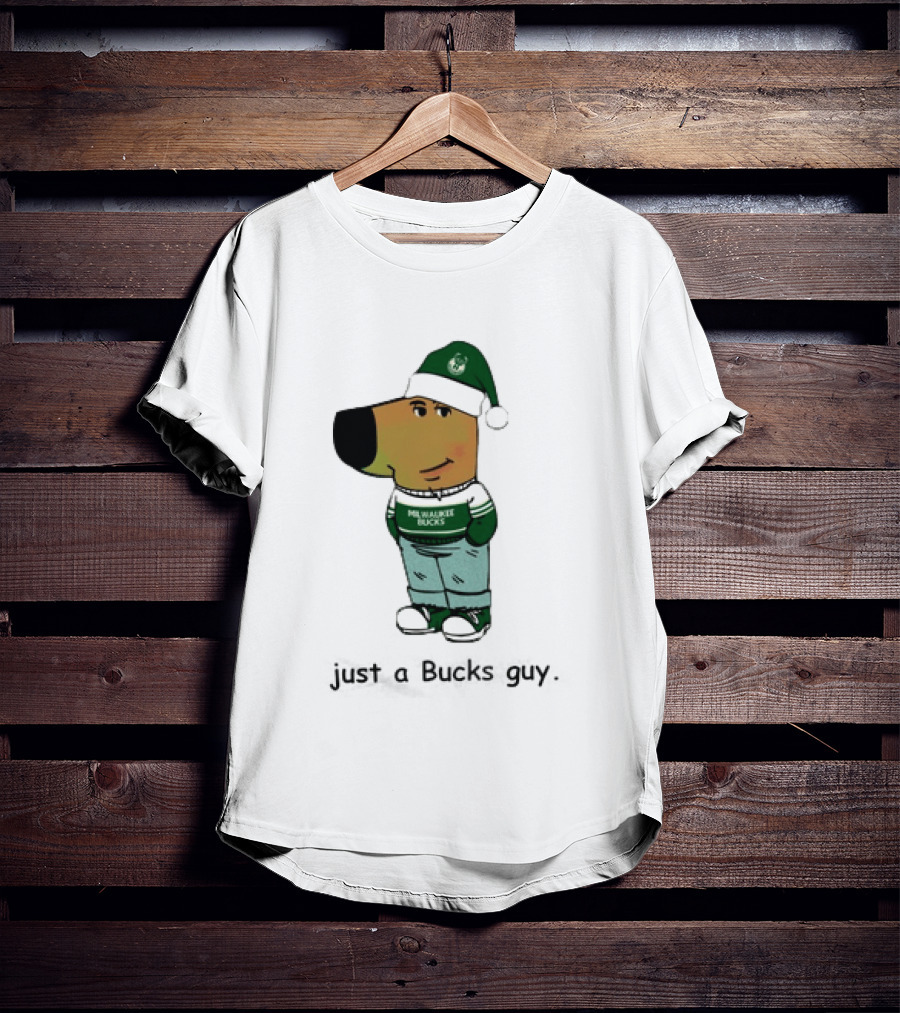 Milwaukee Bucks Chill Holiday Dog Character Just A Bucks Guy T-Shirt