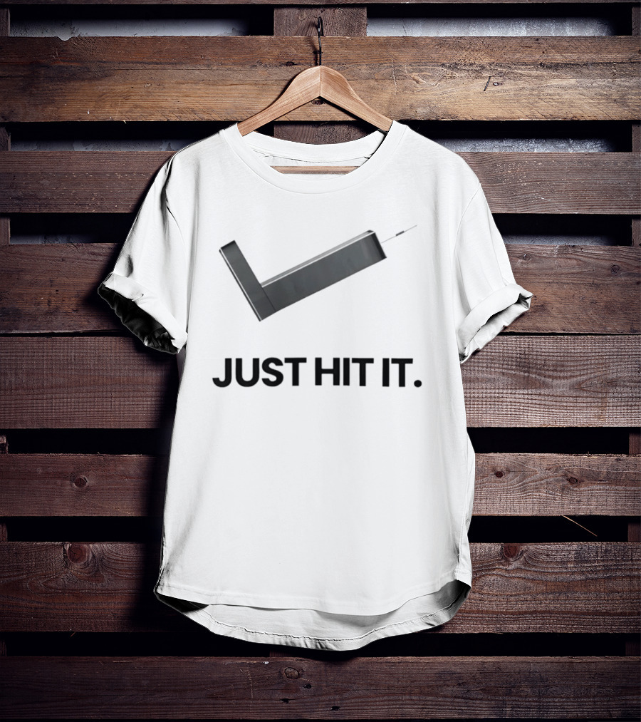 Just Hit It Nike Parody Putter Golf Satire T-Shirt