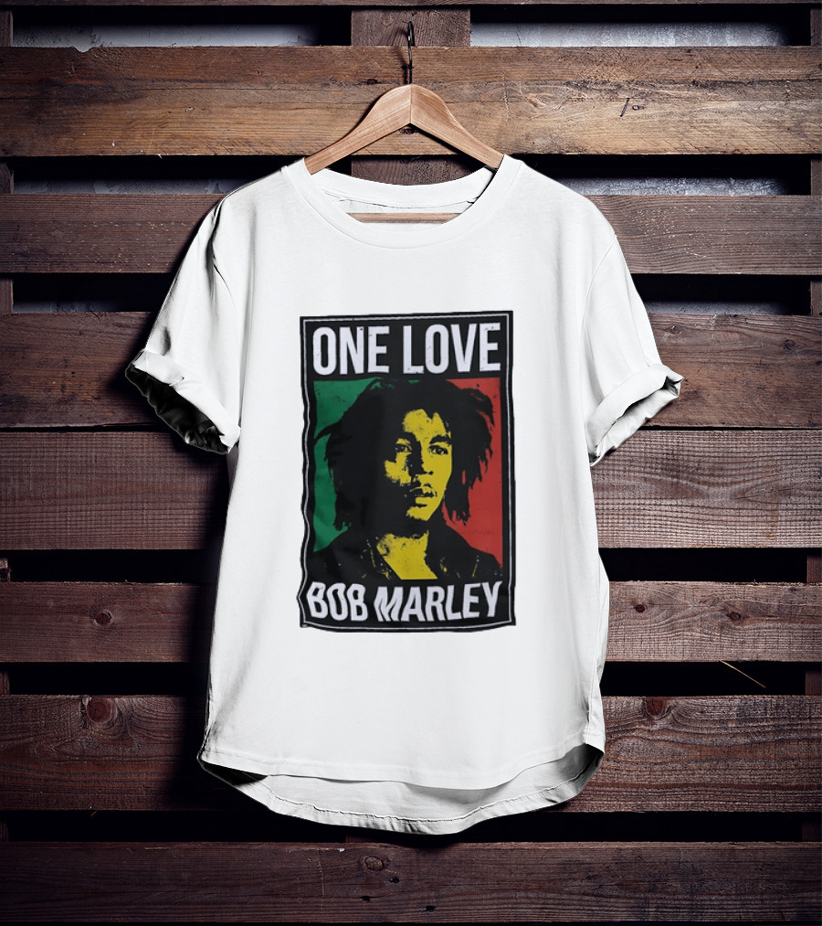 One Love Bob Marley Reggae Rastafarian Tricolor T-Shirt