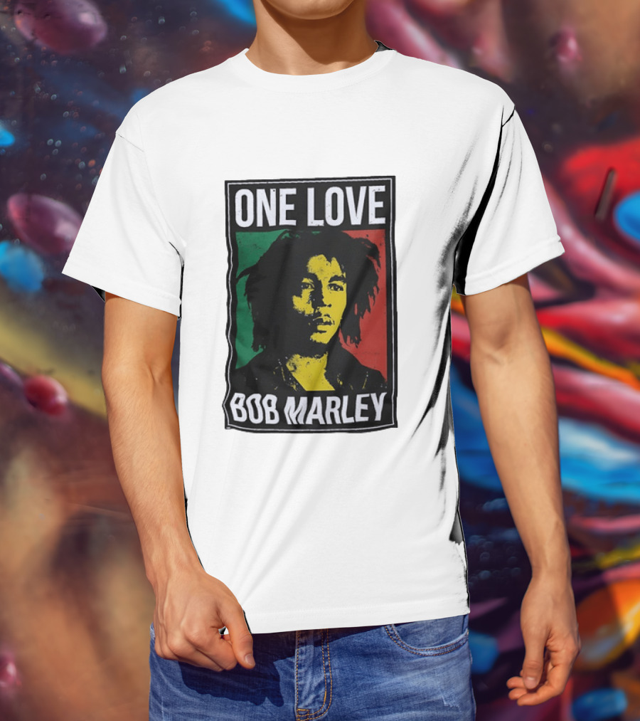 One Love Bob Marley Reggae Rastafarian Tricolor T-Shirt