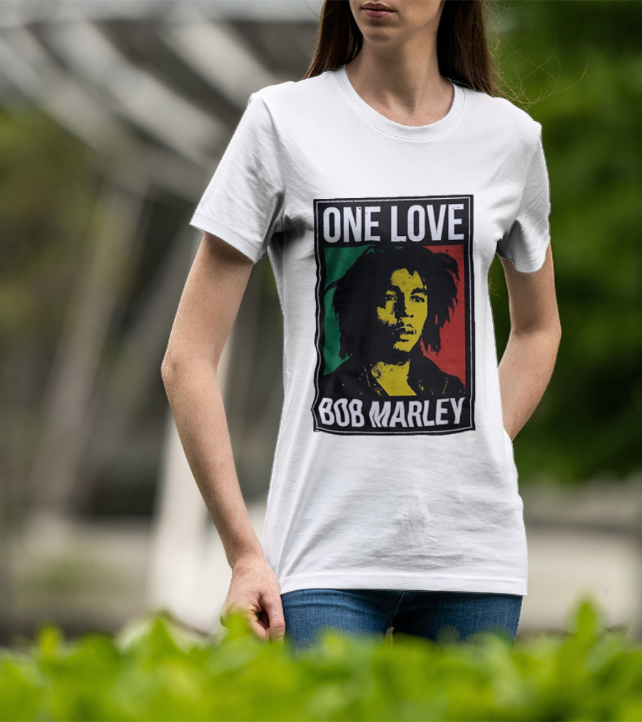 One Love Bob Marley Reggae Rastafarian Tricolor T-Shirt