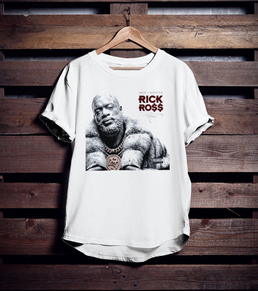 Rick Ross Set In Stone Album Cover Maybach Music Group Parental Advisory T-Shirt