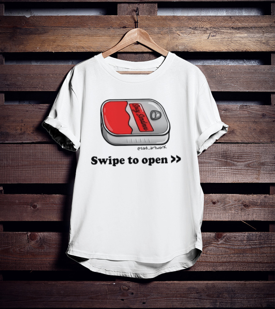Spicy Sardines Swipe To Open Can Print T-Shirt