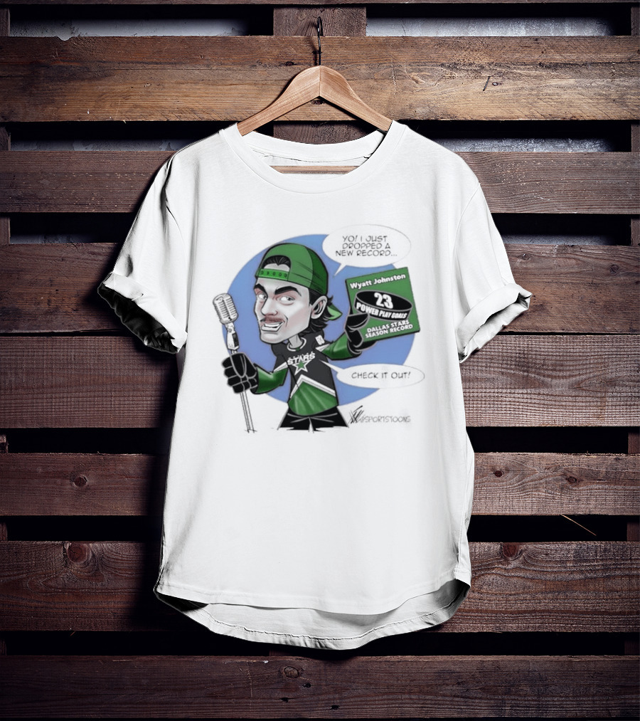 Wyatt Johnston Dallas Stars 23 Power Play Goals Celebration T-Shirt
