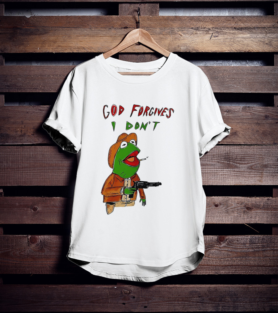 Yeehaw Kermit God Forgives I Don't Cowboy Humor T-Shirt