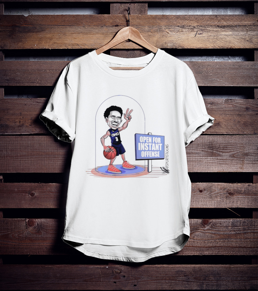 Jared McCain Number 3 Peace Sign Basketball Open For Instant Offense T-Shirt