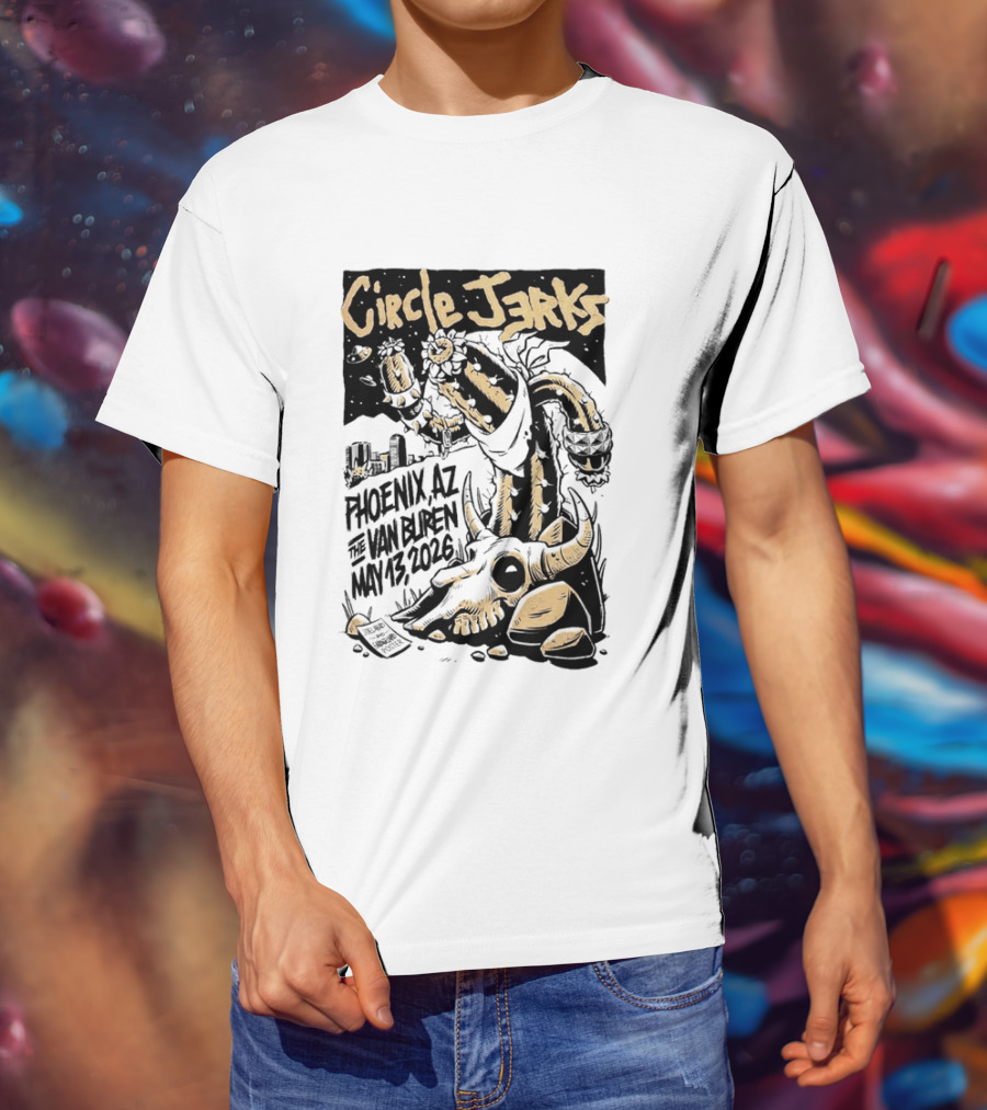 Circle Jerks Phoenix AZ The Van Buren May 13 2026 Skeleton T-Shirt