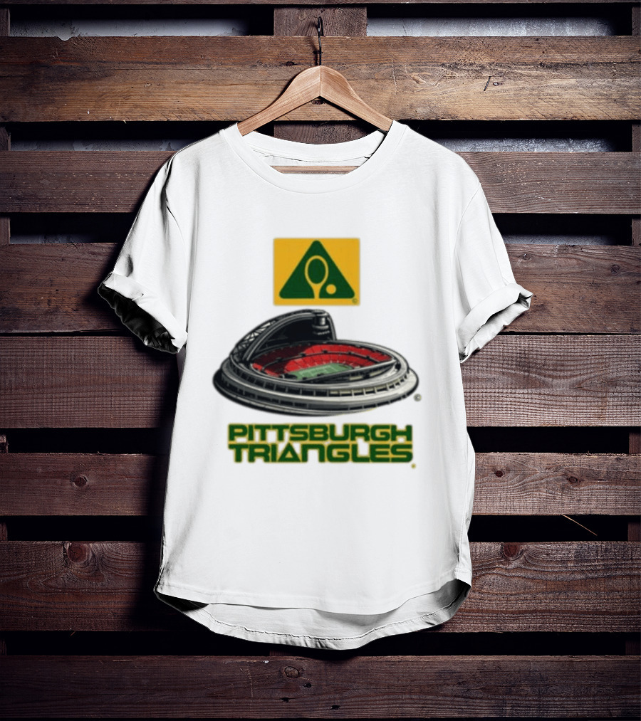 Pittsburgh Triangles Tennis Stadium With Tennis Racket T-Shirt