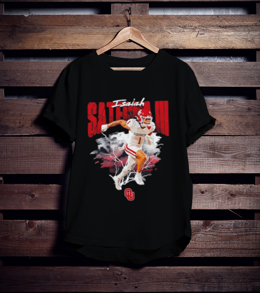 Oklahoma Sooners Isaiah Sategna III Lightning Burst Action T-Shirt