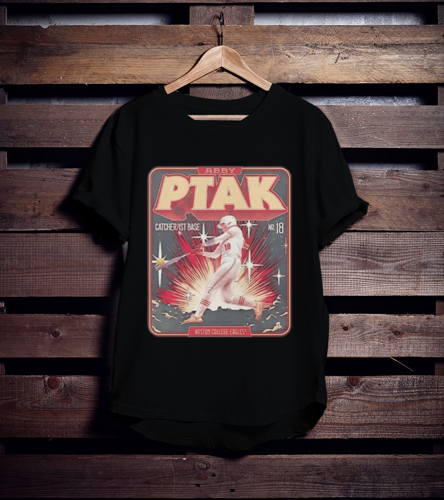 Abby Ptak Catcher 1st Base No. 18 Boston College Eagles T-Shirt