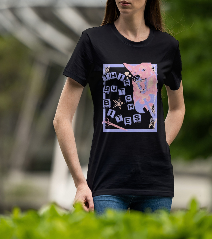 This Butch Bites Dog Retro Vibe Scissors And Blocks T-Shirt
