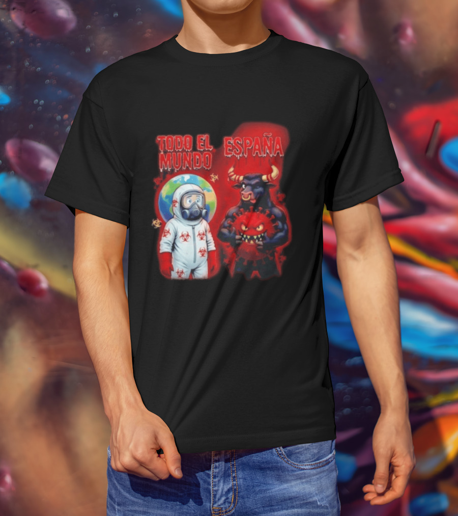 Todo El Mundo España Hantavirus 2026 Hazmat Bull And Virus T-Shirt